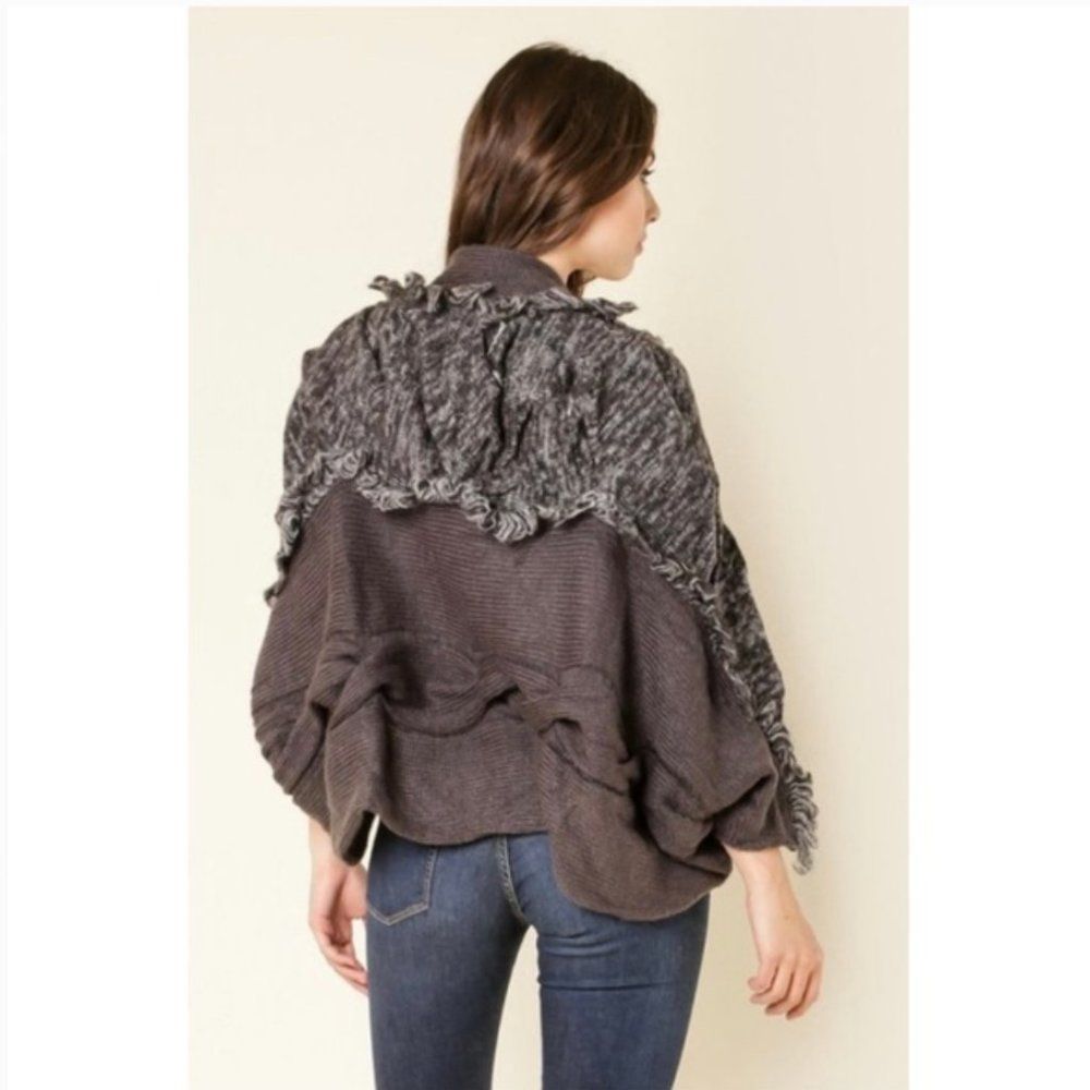 NWT, WOW Couture Shades of Grey Wool Cardigan - S & M Available - Picture 2 of 2